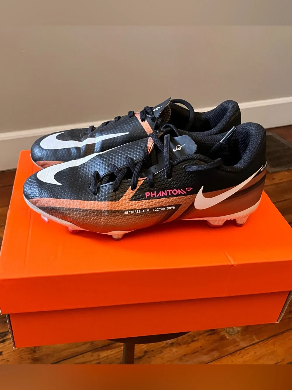 Nike Phantom GT2 Kids' Black and Copper  Soccer Cleats